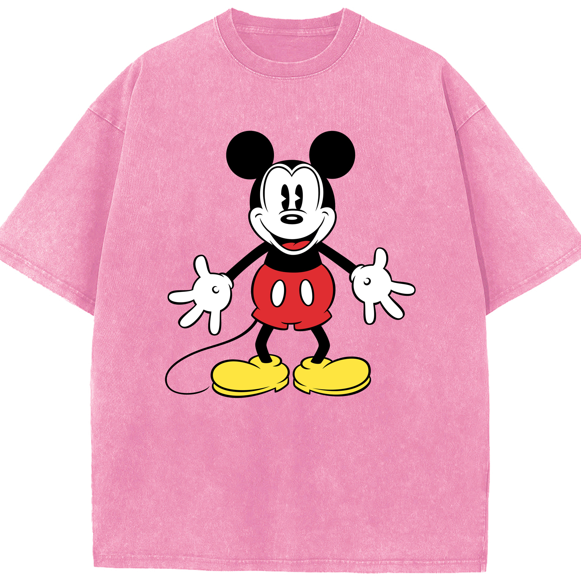 （画像用） ミッキーマウス Mickey Mouse 綿100% ヴィンテージ風 半袖Tシャツ（フロントプリント）